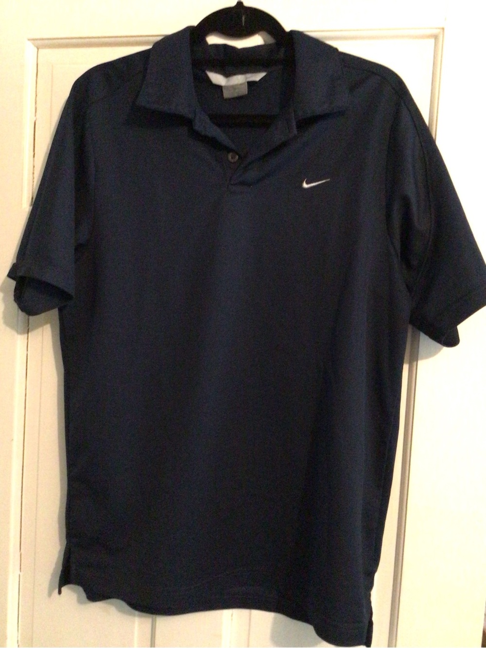 Vintage Nike Swoosh Polo Golf Shirt Black Sz M